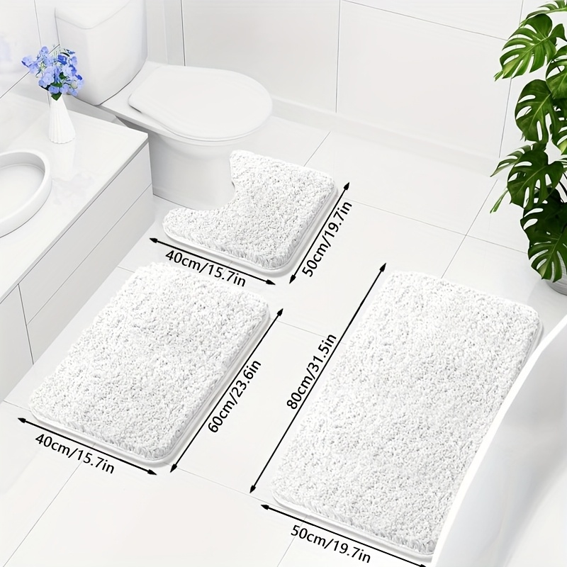 TEMU Tappeto da bagno ispessito, antiscivolo, e felpato, tappetino assorbente per , per pavimenti di soggiorno, camera da letto, docce e vasche da