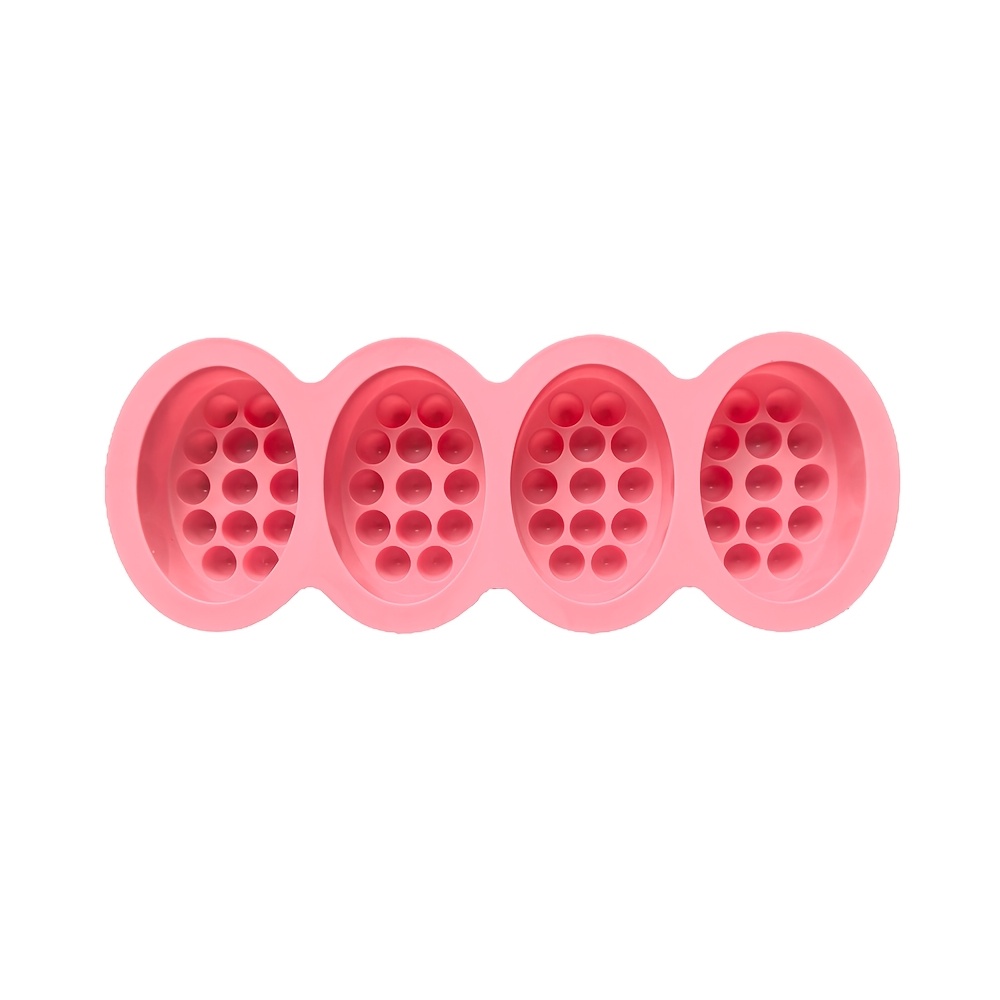 Image of 1pc 4-hole Shaped Soap Silicone Mold, Classic Handmade Silicone Mold, For Bath Salt, Craft Soap Making