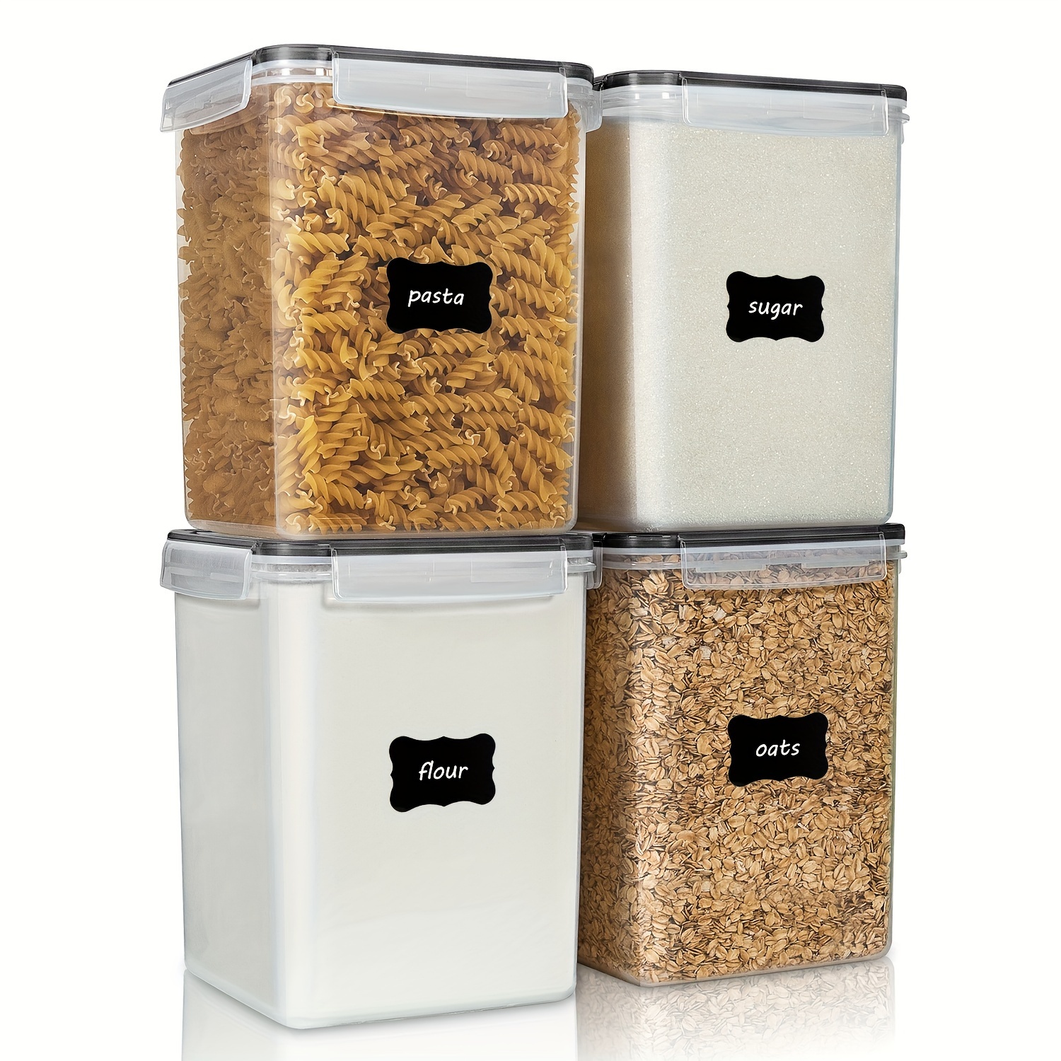 

Vtopmart Food Storage Containers 5.2l/ 176oz, 4 Plastic For , , , , 4 Measuring And 24 Labels,