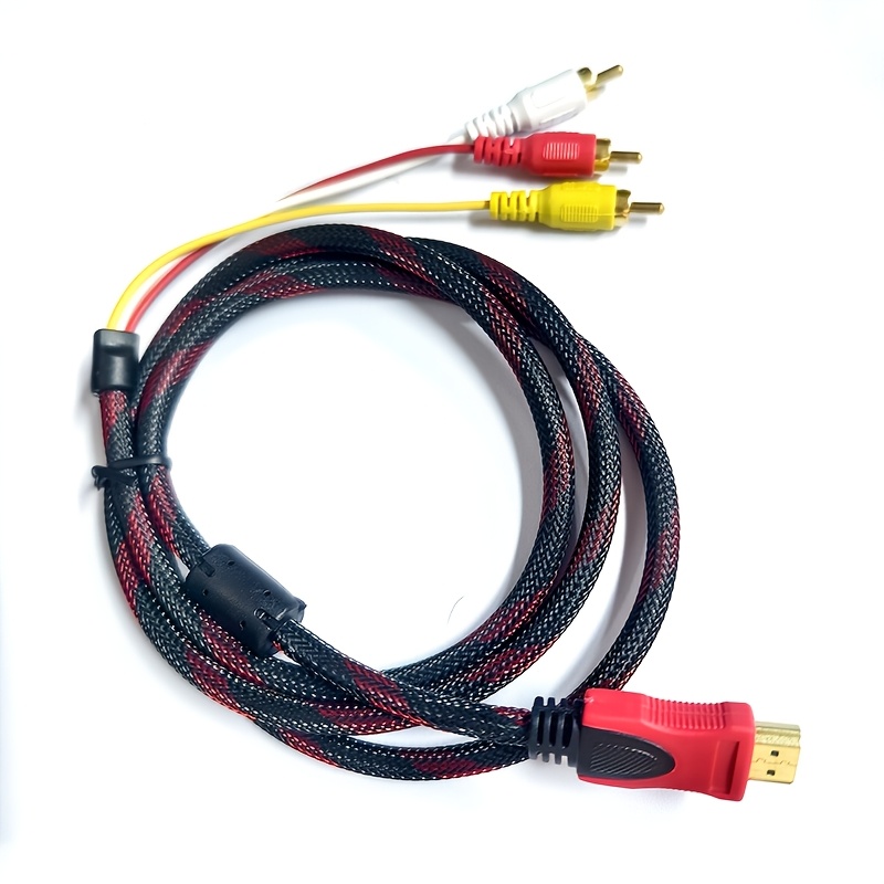 1 шт. 140 см/55 дюймів HDTV до RCA кабель, 1080P HDTV чоловічий до 3-RCA відео аудіо AV кабель-перехідник адаптер…: retailer-supplied image