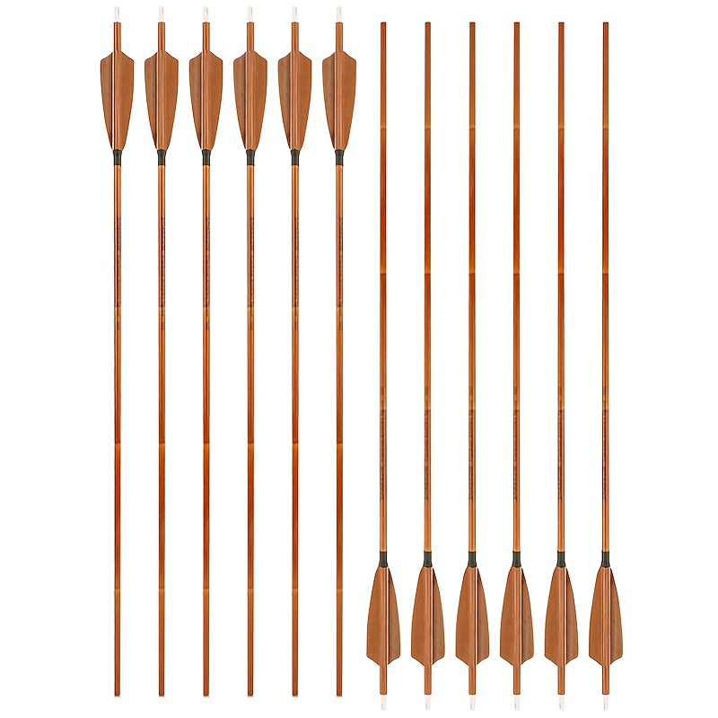 set 12 gemischten kohlepfeilen braunem bambus design spine - Temu Germany
