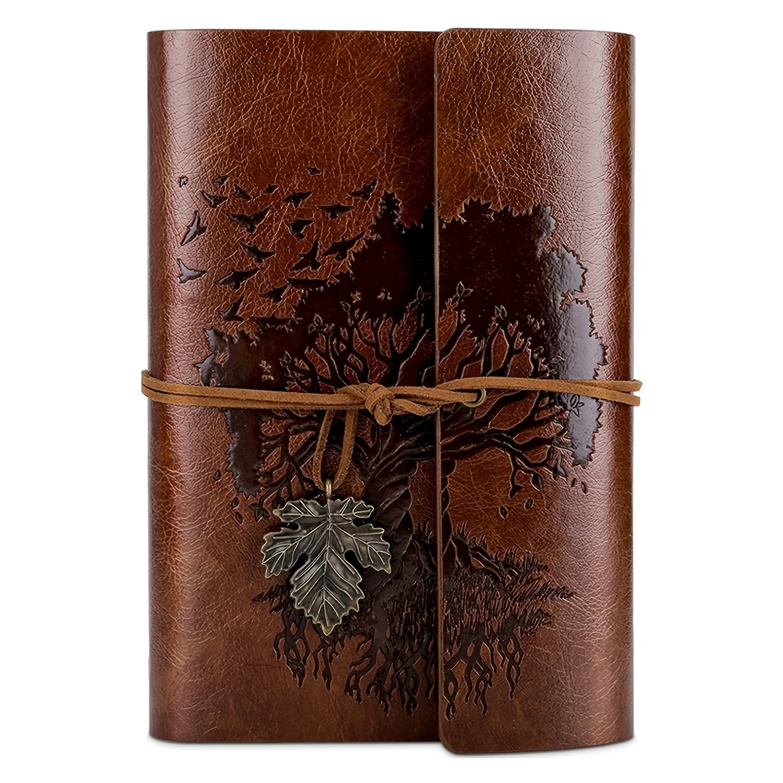 faux leather journal notebook blank pages vintage refillable