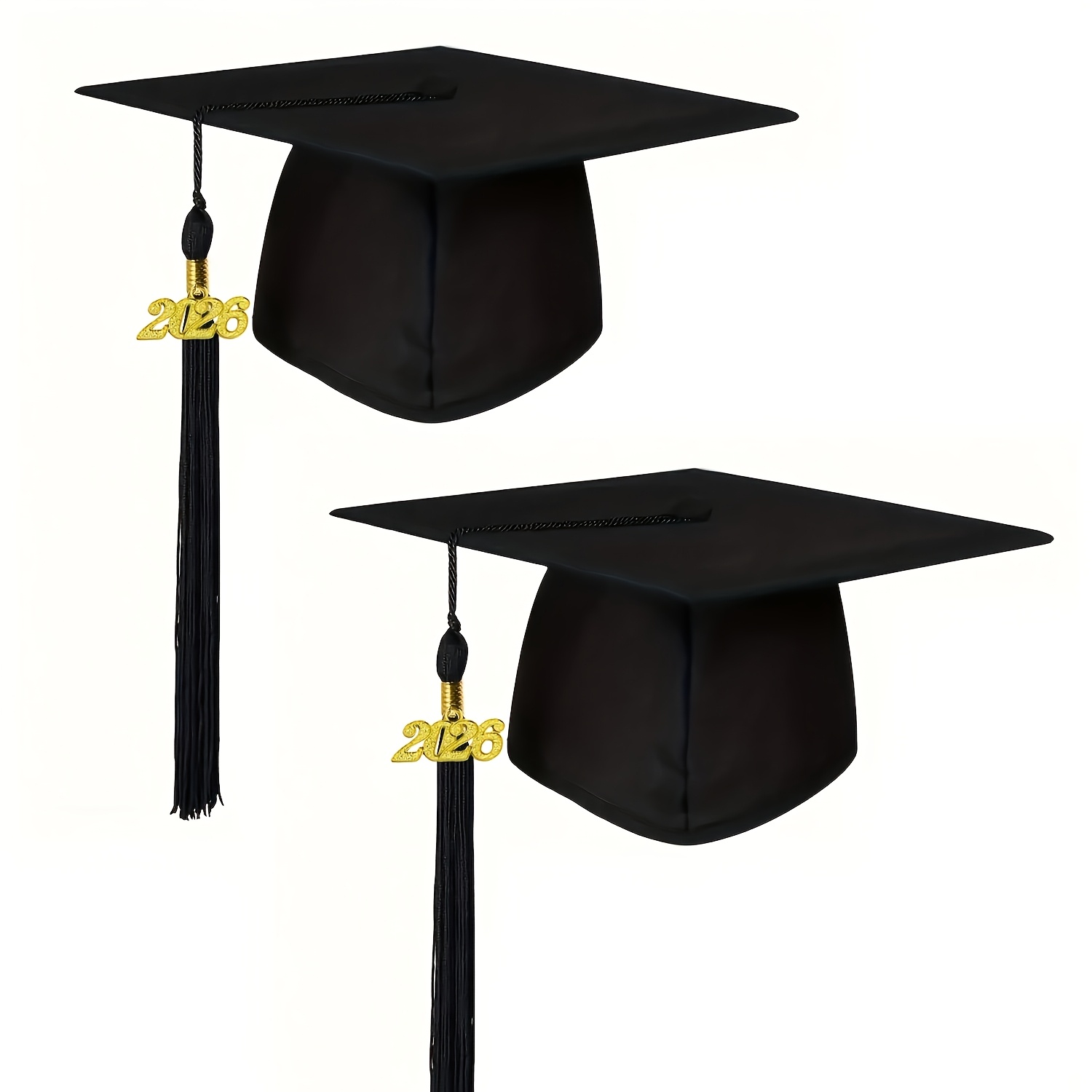 1pc/2pcs Graduation Cap With 2026 Tassel, Black Graduation Cap, Tassel For Graduation Cap 2026, Graduation Cap Topper For Bachelor Master Unisex Matte Adult Grad Cap Graduation Cap Decorations