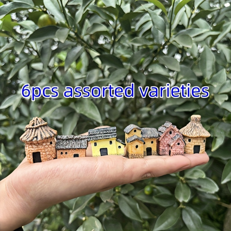 TEMU 6pcs Miniature Figurines - Diy, Succulent Planting, And Landscape Decoration Micro Miniature