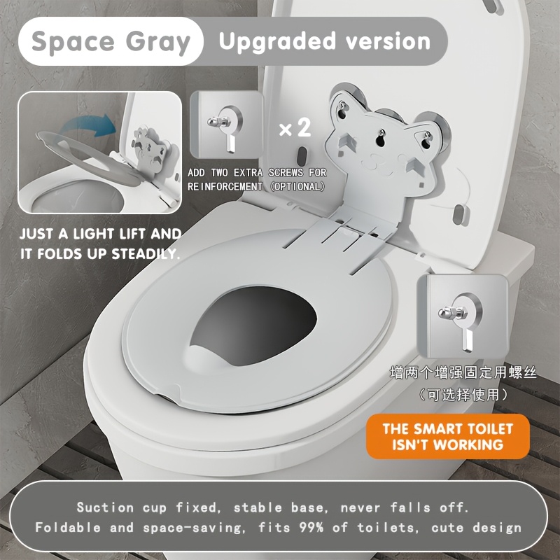 Image of Cartoon Cute Toilet Lid Mat Toilet Artifact Bidet Seat Convenient Foldable Washable Non-fading -saving