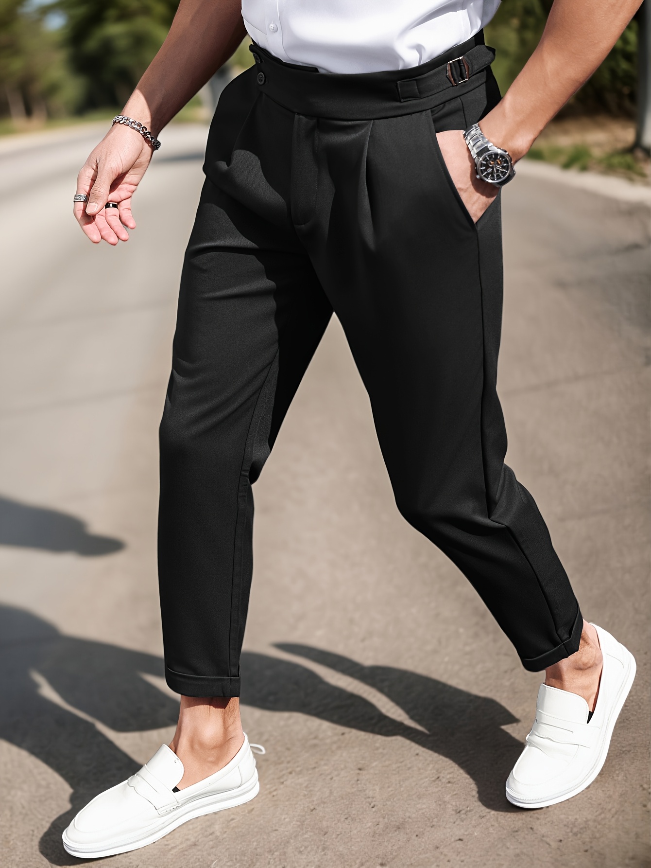 slim fit dress slacks Dress Suit Pants Black