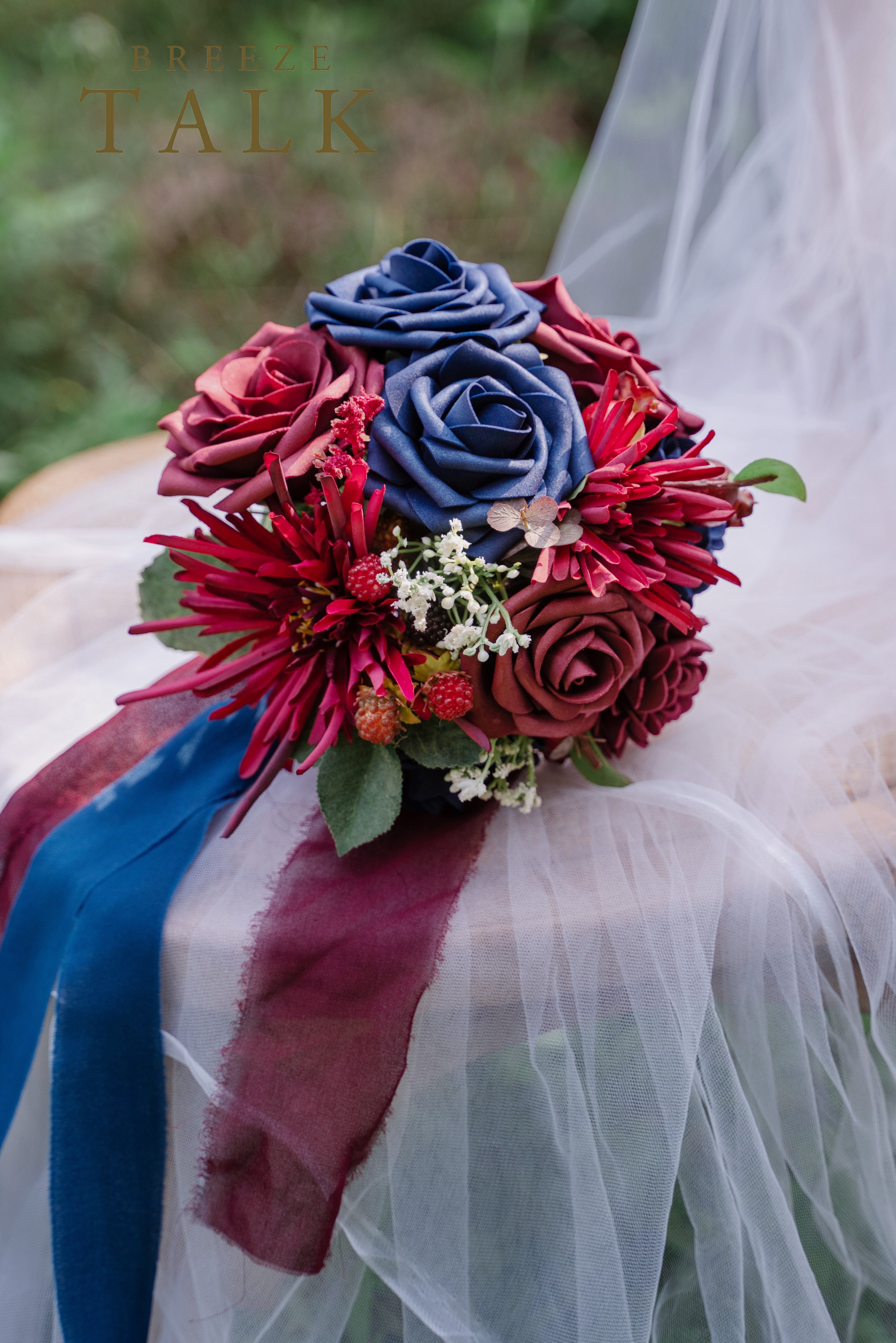 artificial flowers roses navy blue burgundy crabweed roses - Temu