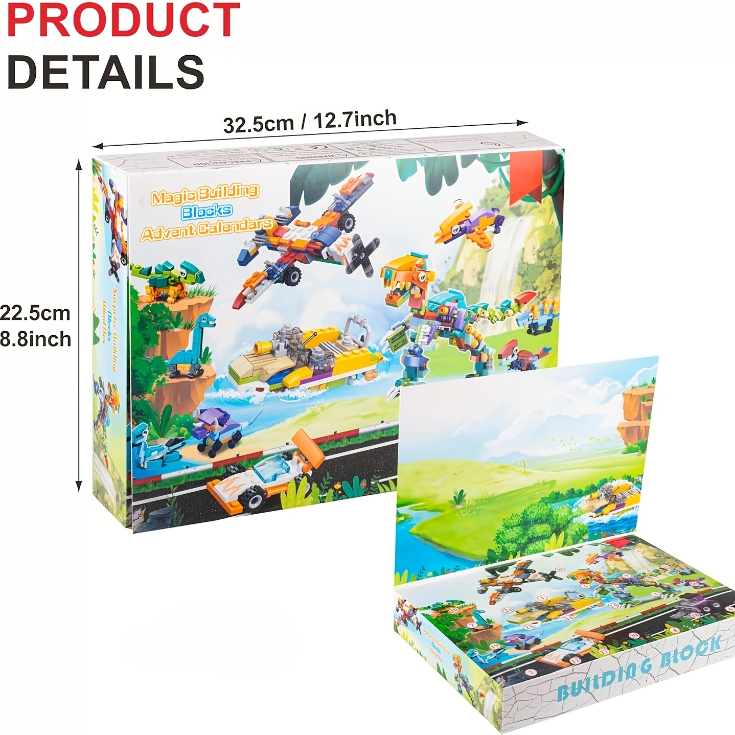 TEMU New Building Blocks Set, 24-day Christmas Countdown Advent Calendar With Hidden Gifts | Kids Diy Advent Calendar Building Blocks, Dinasours