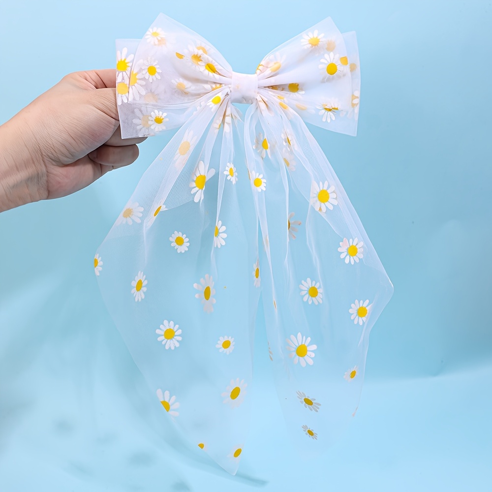 Image of 1pc Hair Bow Clip For Women Fashion Large Tulle Hairpin Hair Additions For Women Ramadan Dress Up