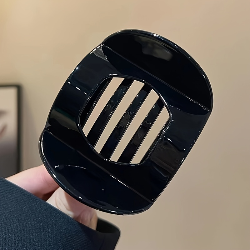 1pc Retro Handcrafted Flat Oval Acrylic Hair Clip with Curved Arc Design, Suitable for Daily Wear and Hairstyling