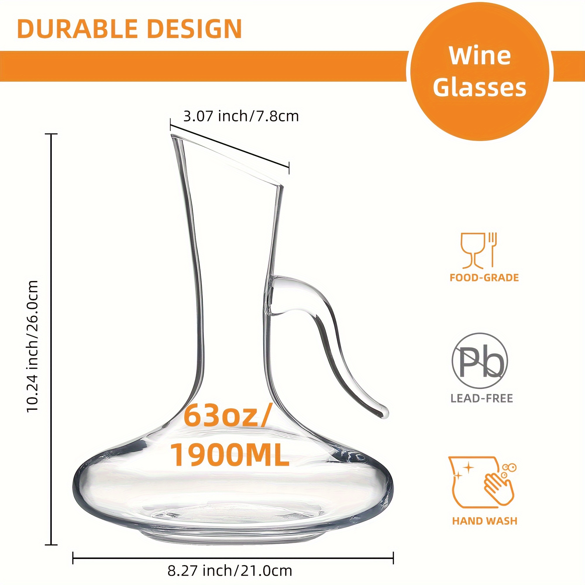 63 oz 1900ml hand blown   glass wine   wine   additions red wine   wine hand held aerator wine gift