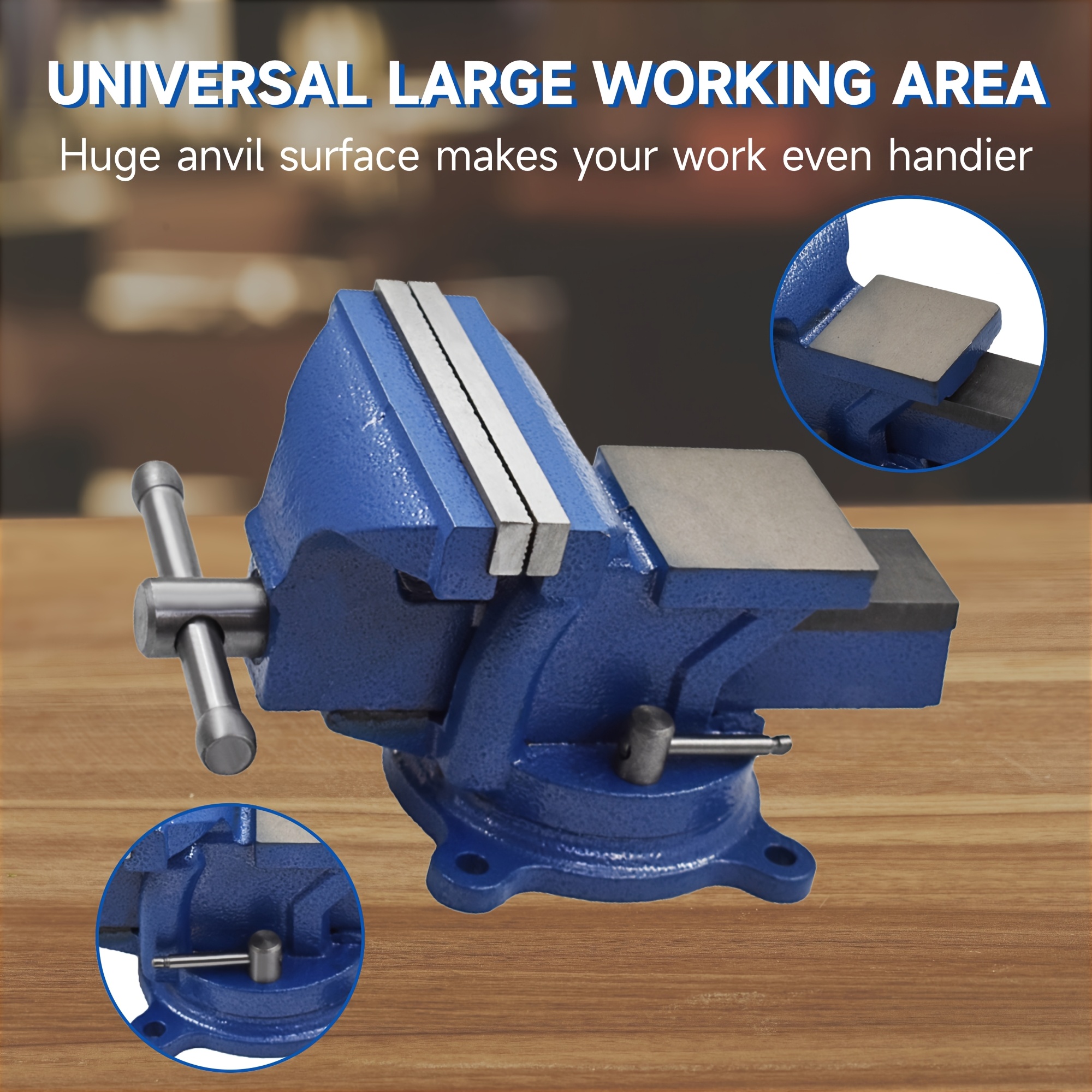 

5 Inch Bench Vise With Rotating Base Heavy Duty Bench Vise For Carpentry, Home Workshop Use, And Diy Work