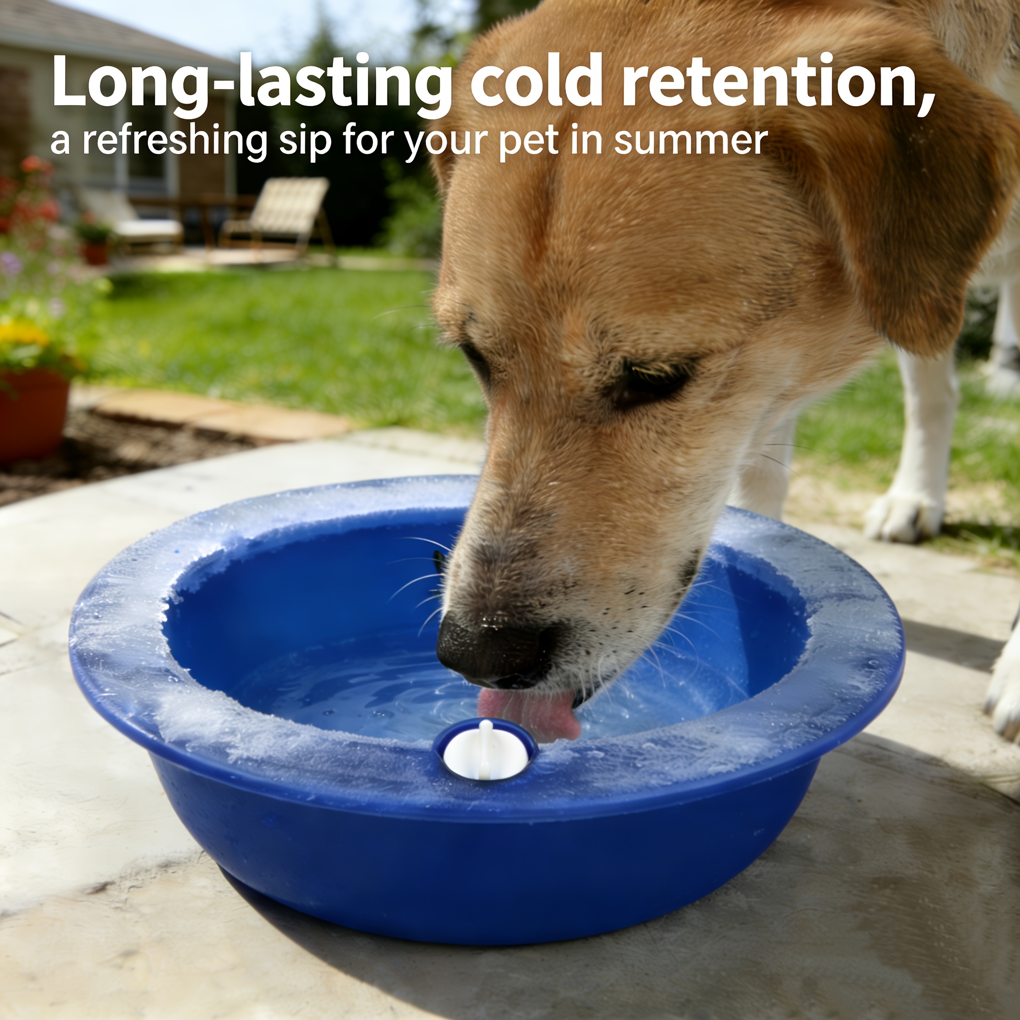 1pc -fillable Bowl With Long-lasting Cooling System Suitable For , Hygienic Cold Water Feeder For Wet, Treats, Medication - -fill For Summer, Travel & Use