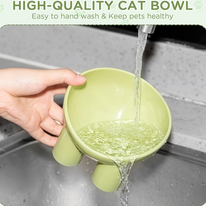set of 4 elevated cat bowls plastic raised cat bowls slanted elevated pet food and water bowls cute anti vomiting food dishes pet feeders suitable for cats and small dogs elephant   in random colors Product details 0