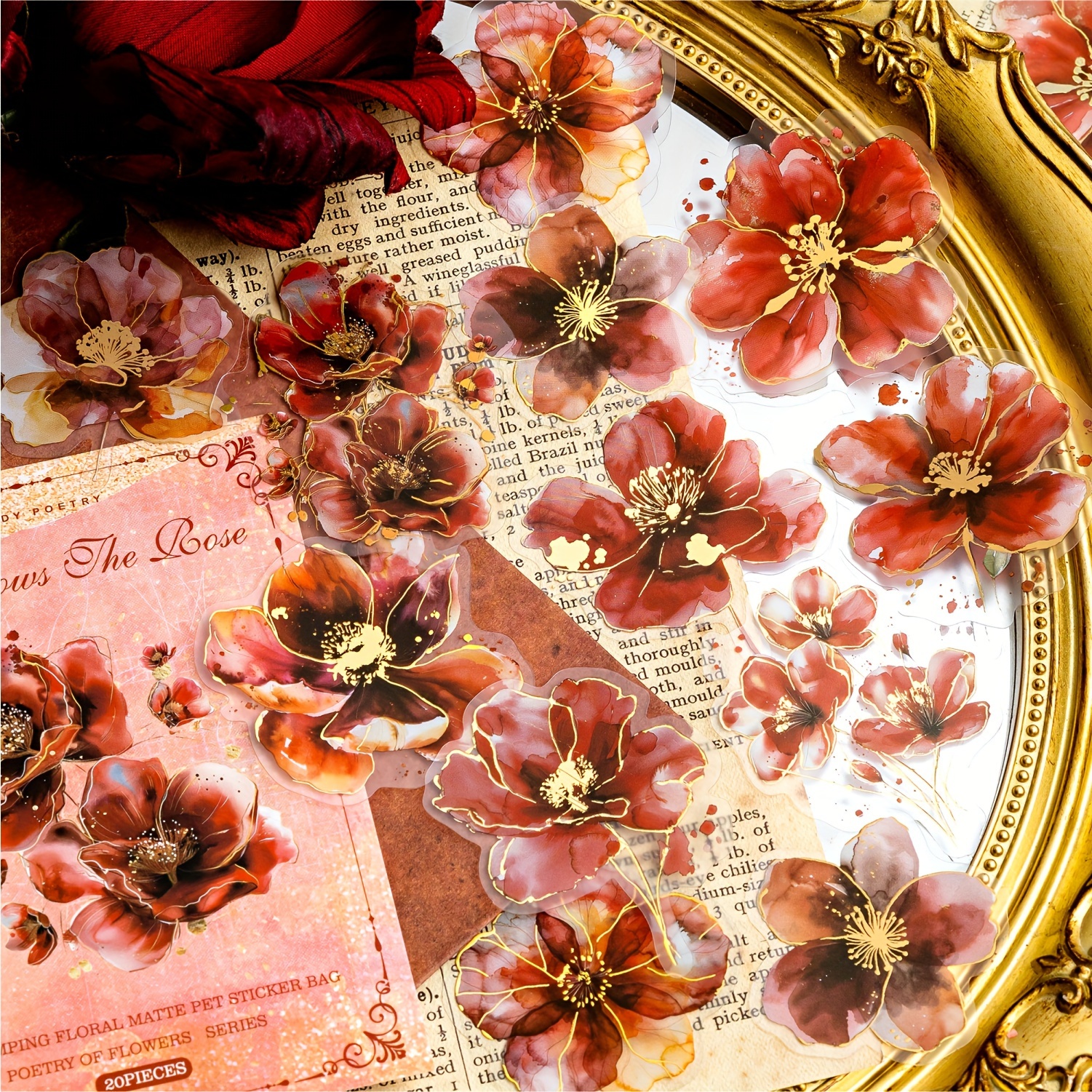 120pcs Floral Patterns Stickers from the Poetry of Flowers Series