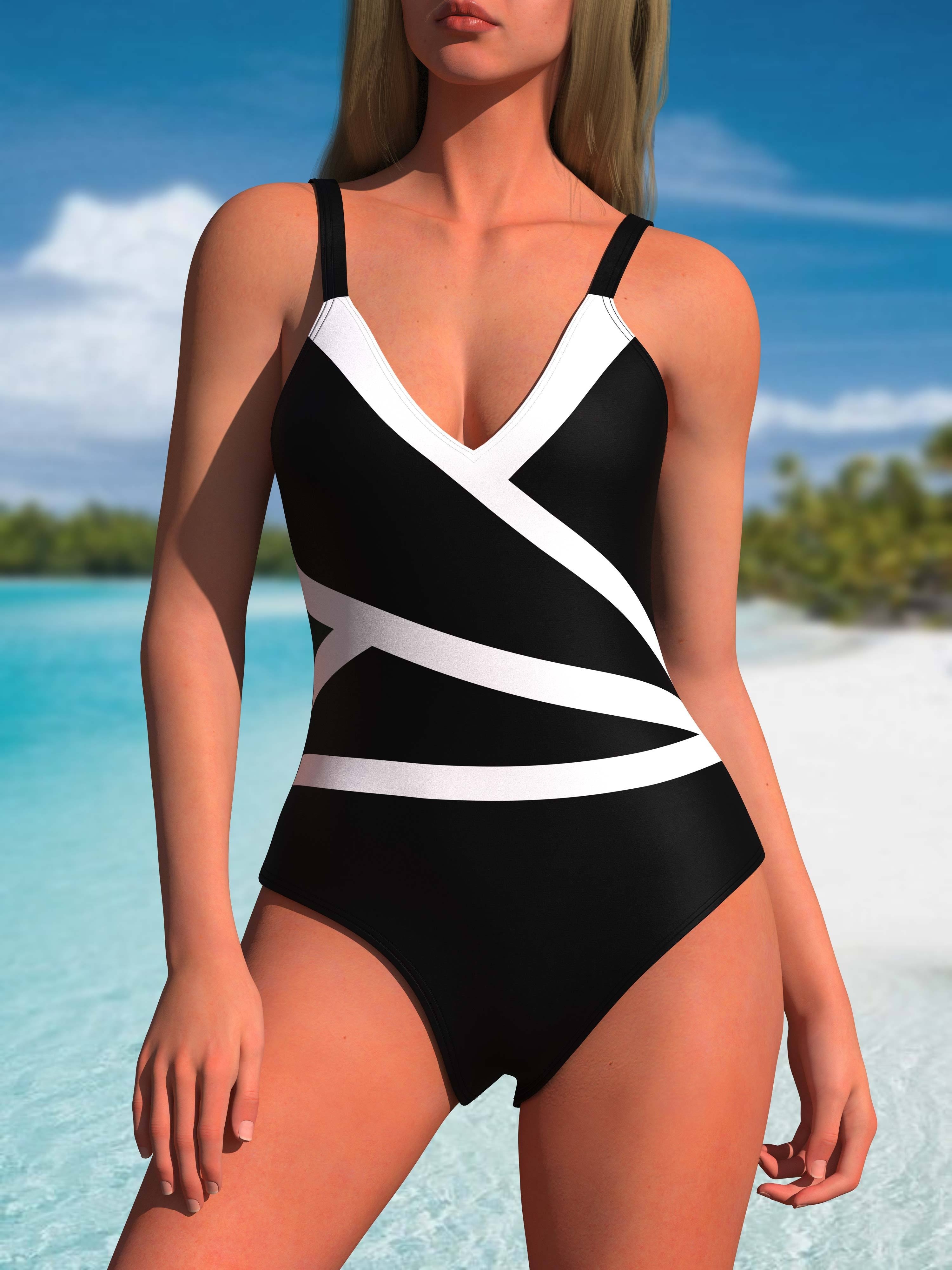 Women's Swimsuit Monokini Swimwear Adjustable - Temu Canada