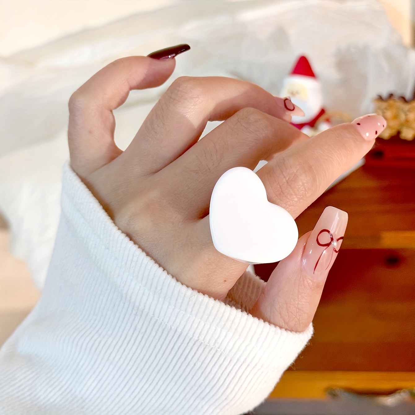 3pcs Heart Stackable Resin Rings Set, Stylish and Unique