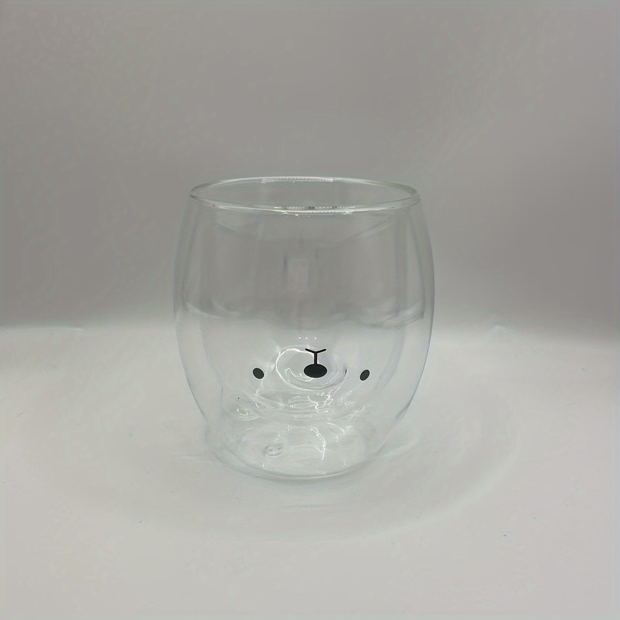 Image of 1pc Double-layer Glass Cup With Wide Mouth For + For Cup/home Milk Cup/ Drink Cup/water Cup/animal Embossed Cup/office Water Cup/dual-use Cup/double-layer Insulated Cup/coffee Milk Cup