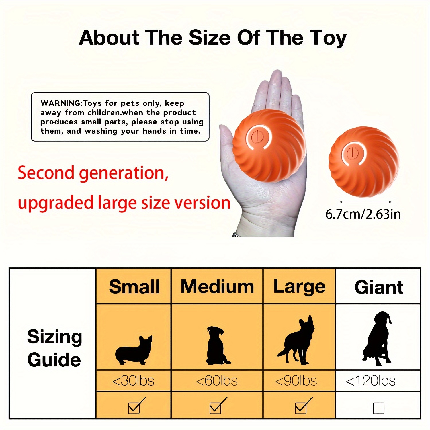 extra large interactive dog toy ball durable motion activated usb rechargeable for all breeds