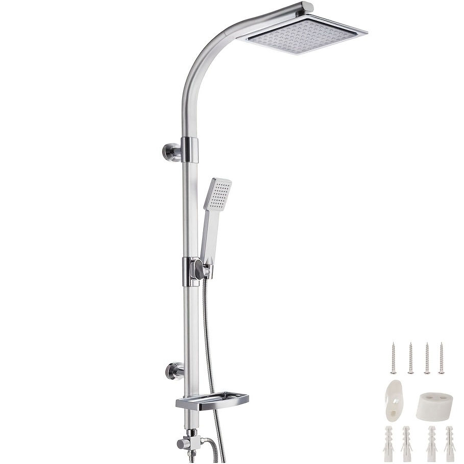 Image of Rain Shower Shower System Shower Sets Shower Rods Shower Mixer With Adjustable Overhead Showers Shower Heads Hand Shower Sets With Hose And Rod For Shower Use