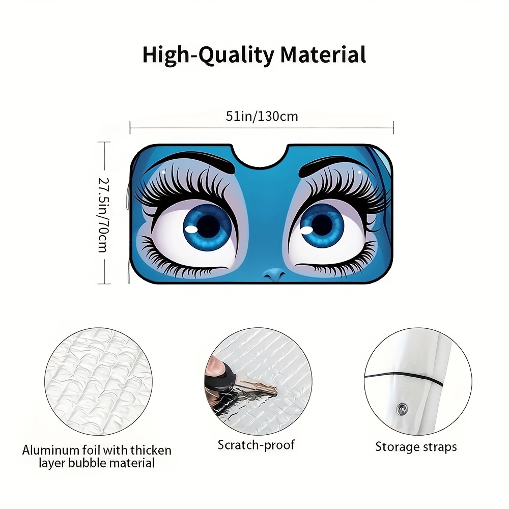 TEMU 1pc, Car Windshield Sunshade, Design, Reflector For Front Window, Keeps Your Car Cool And Comfortable
