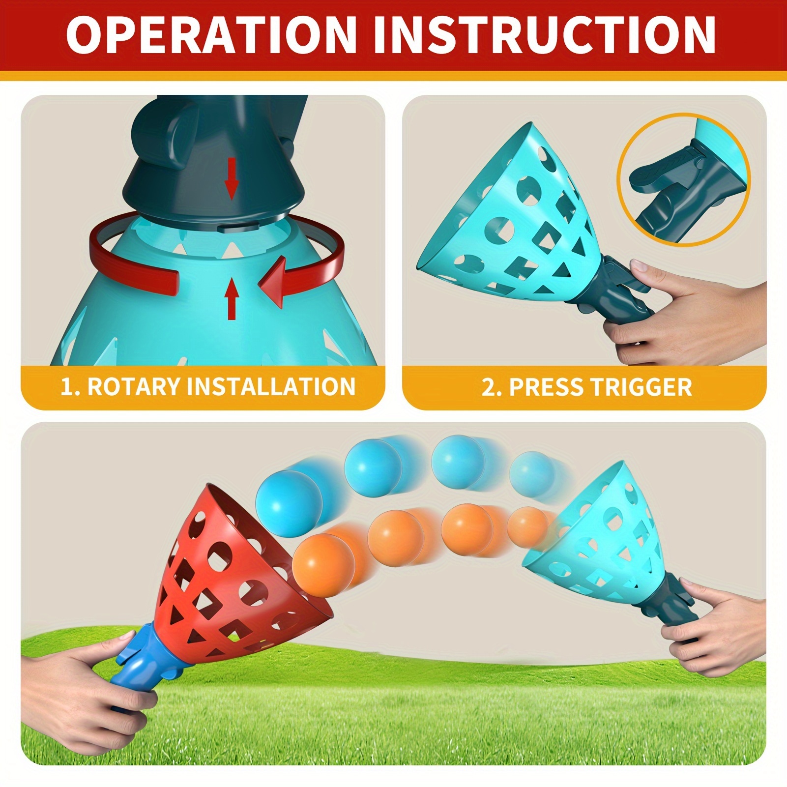 20pcs Throw and Catch Ball Set with 4pcs Catching Rackets