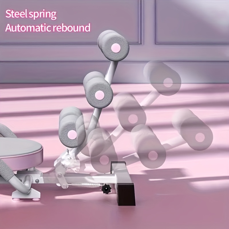 1pc Foldable Abdominal Exercise Equipment - Spring-Assisted Sit-Up Assistant with 360° Rotating Disk, Durable Iron, Transparent Pink - Ideal for Core Strengthening & Muscle Toning, Gym Accessories