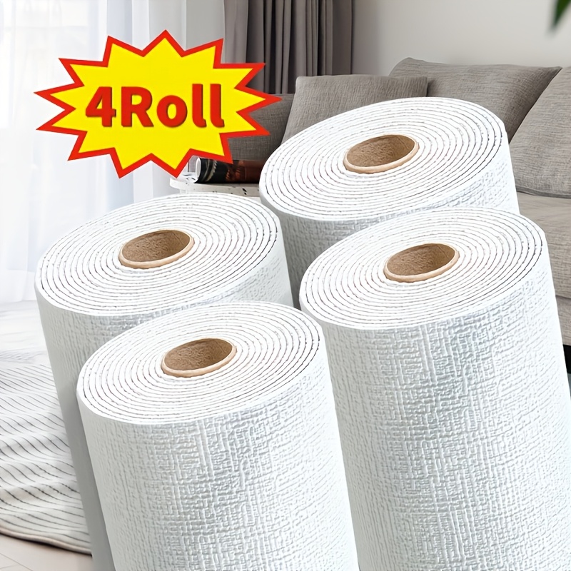 E-shop 4 Rollen 3D Schaumstoff Tapetenaufkleber, Selbstklebende Dicke Wandpaneele, Strukturiertes Design, Wandsticker für die Hausrenovierung, Abziehen