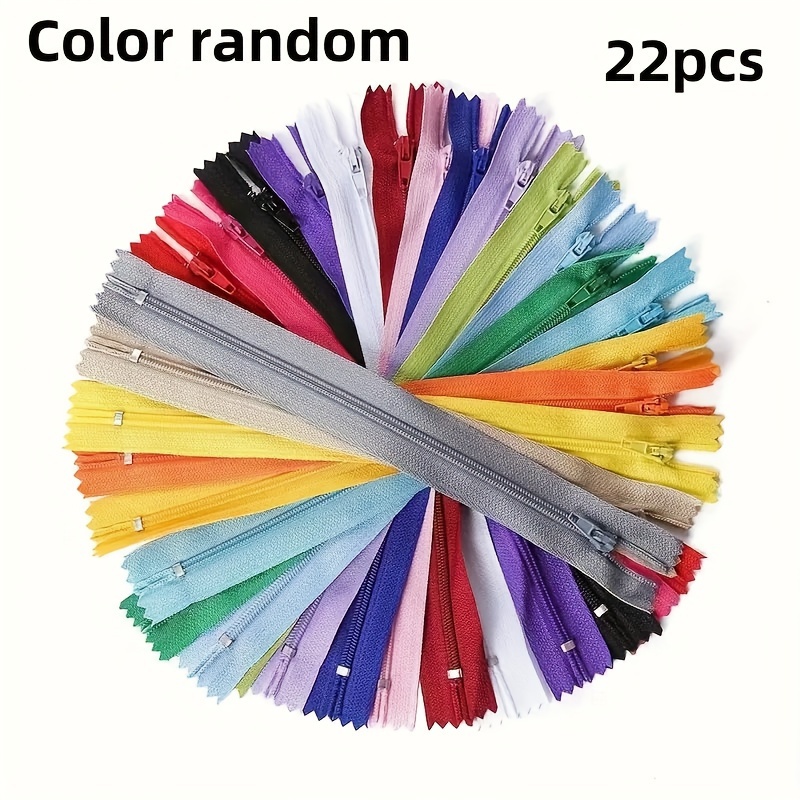 22pcs Assorted Nylon Coil Zippers - Zippers For Diy Crafts, Clothing, Skirts, Pants, Pouches, Backpacks - Sewing Accessories, Colorful Replacement Zipper Pack