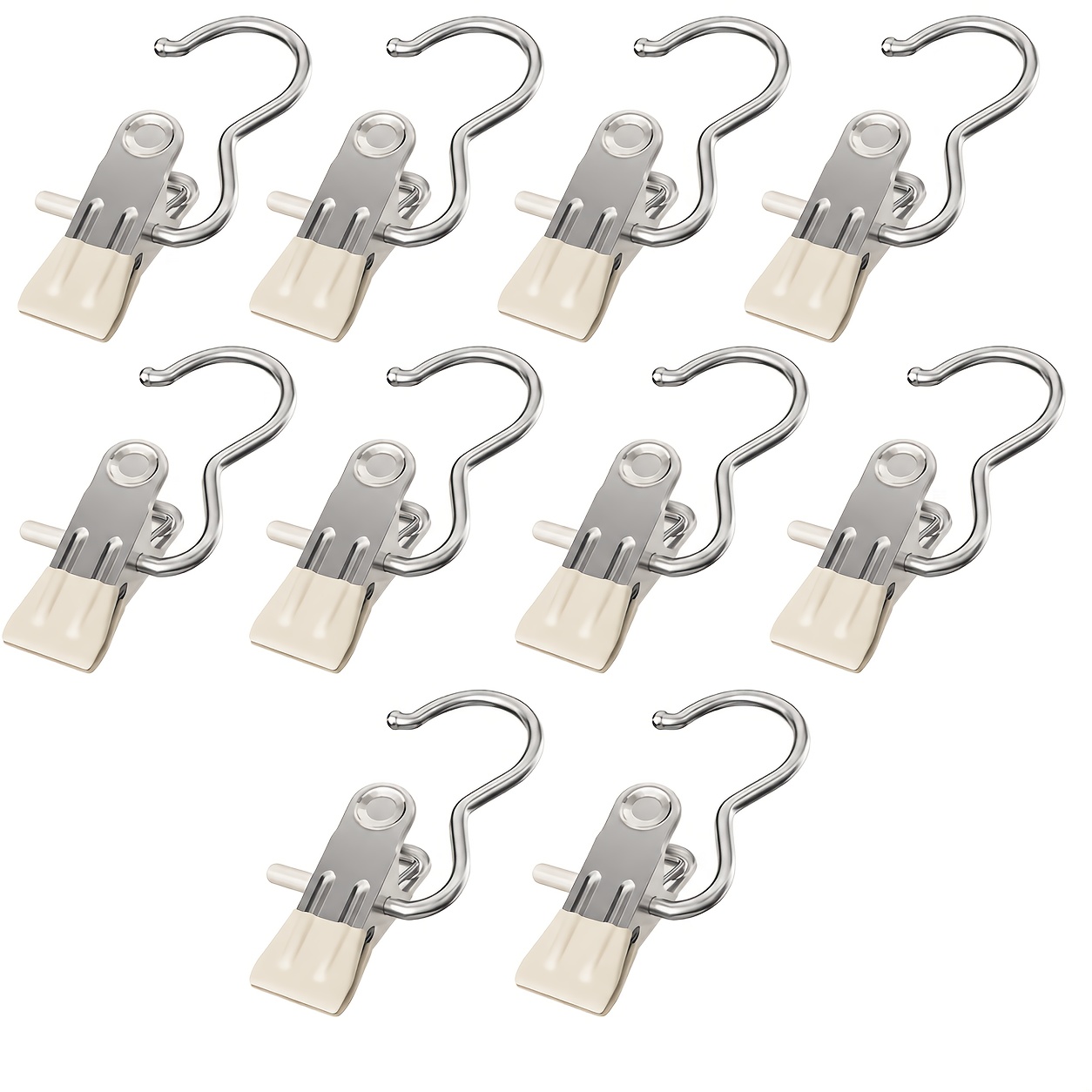 TEMU Zxf-10pcs Pants Hangers With Clips - Space-saving Clothes Organizer For Jeans, Shirts, Hats - Durable For Efficient Closet Management, Closet