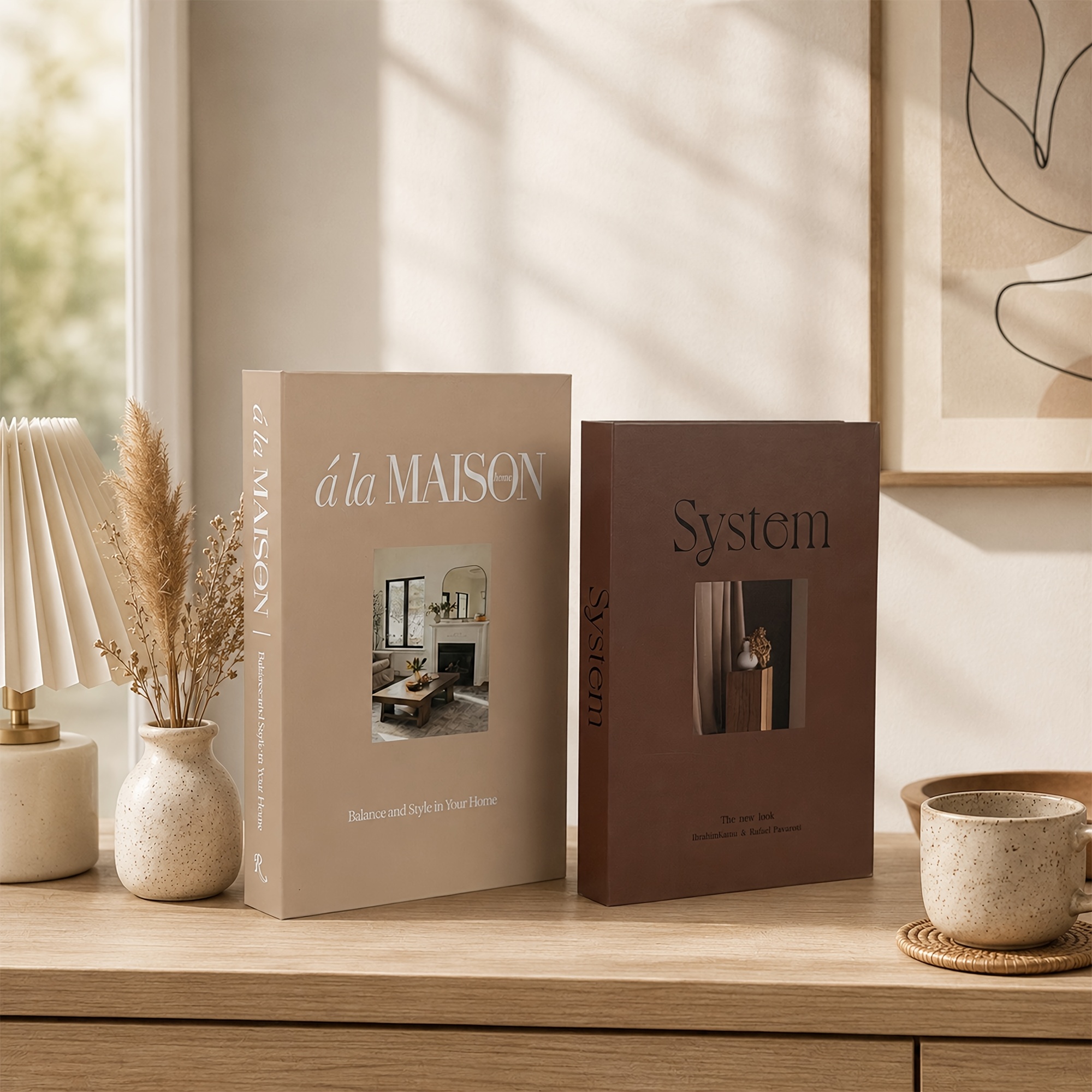 TEMU 2pcs Modern Decorative Books, Books, Coffee Table Books For Living Room Decor, , Coffee Table, Open Shelves, And Interior