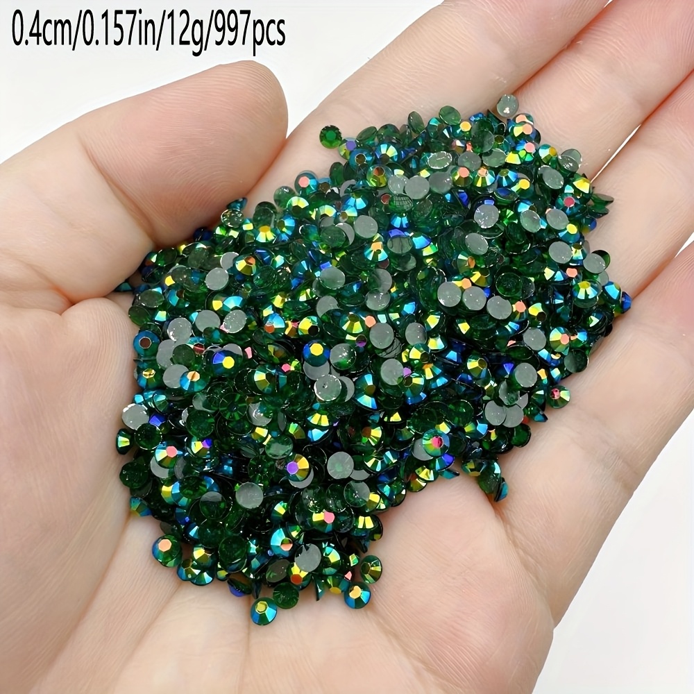 TEMU Strass Plat Dos en Résine, AB 3/4/5/6Mm, Idéal pour Nail Art, Décoration de Vêtements, Décoration d'Artisanat, Strass Plat Dos , Cadeau de Noël,