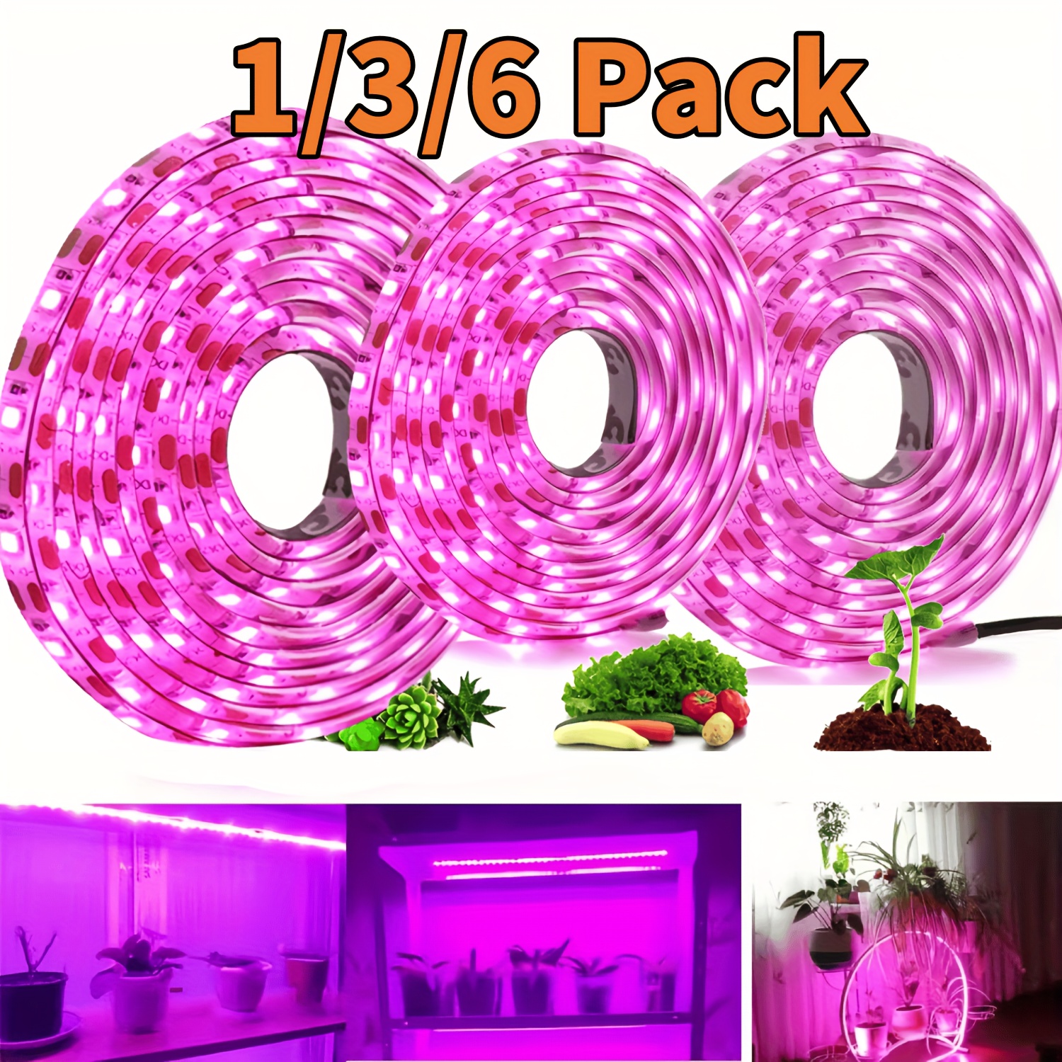 LED Grow Light Strip S For Indoor Plants - Full Spectrum With Timer ...