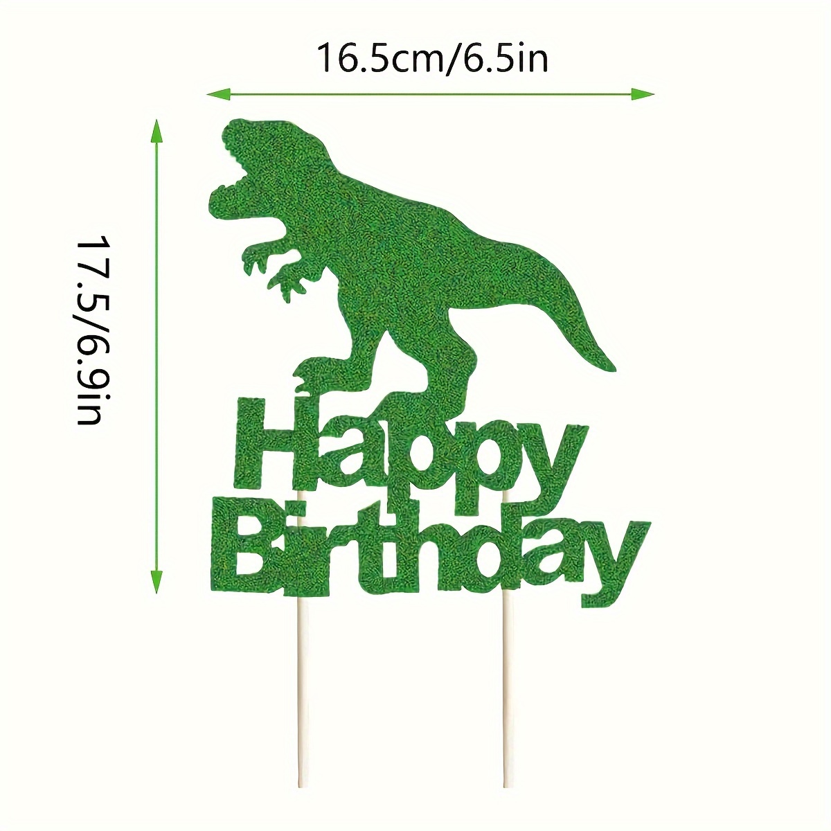Glitzerndes Dinosaurier Geburtstagsbanner – Dekoration Für Dino-Party, 'Happy Birthday' Schrift, Selbst Zusammensteckbar