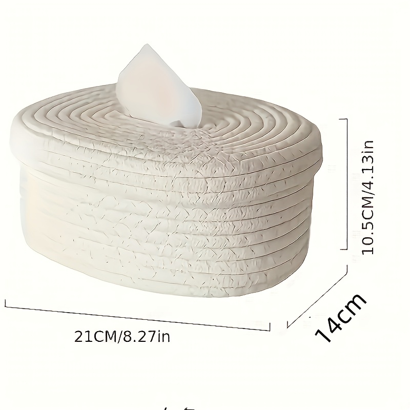 canvas rope tissue box dispenser and storage basket for napkins wet wipes masks elegant woven design suitable for bedroom living room dining office thanksgiving holiday decor 1 pack Product details 2