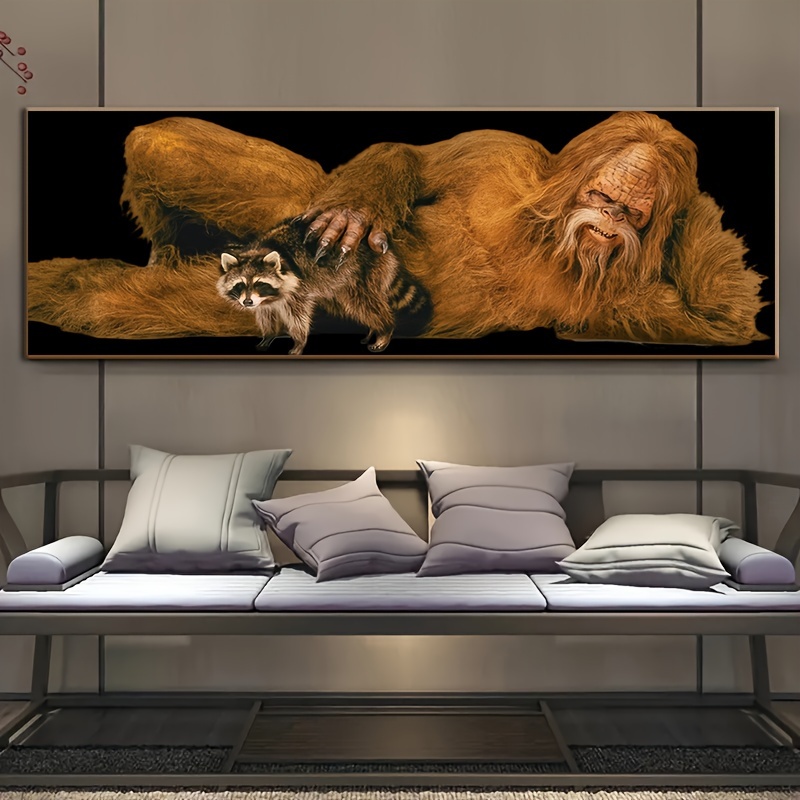 

1pc Unframed Funny Gorilla Animal Painting, Creative Canvas Poster, Canvas Wall Art, Artwork Wall Painting For Gift, Bedroom, Office, Living Room, Cafe, Bar, Wall Decor, Home And Dormitory Decor
