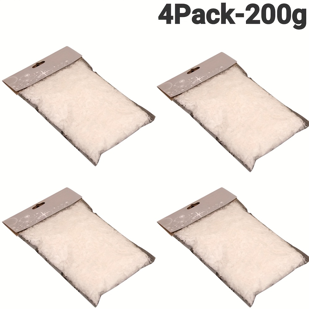 Image of 4pack Christmas Snow Decoration - 200g Of White Shimmering Artificial , Acrylic Snowflakes, Christmas Scene Decor, Holiday Ornaments Halloween