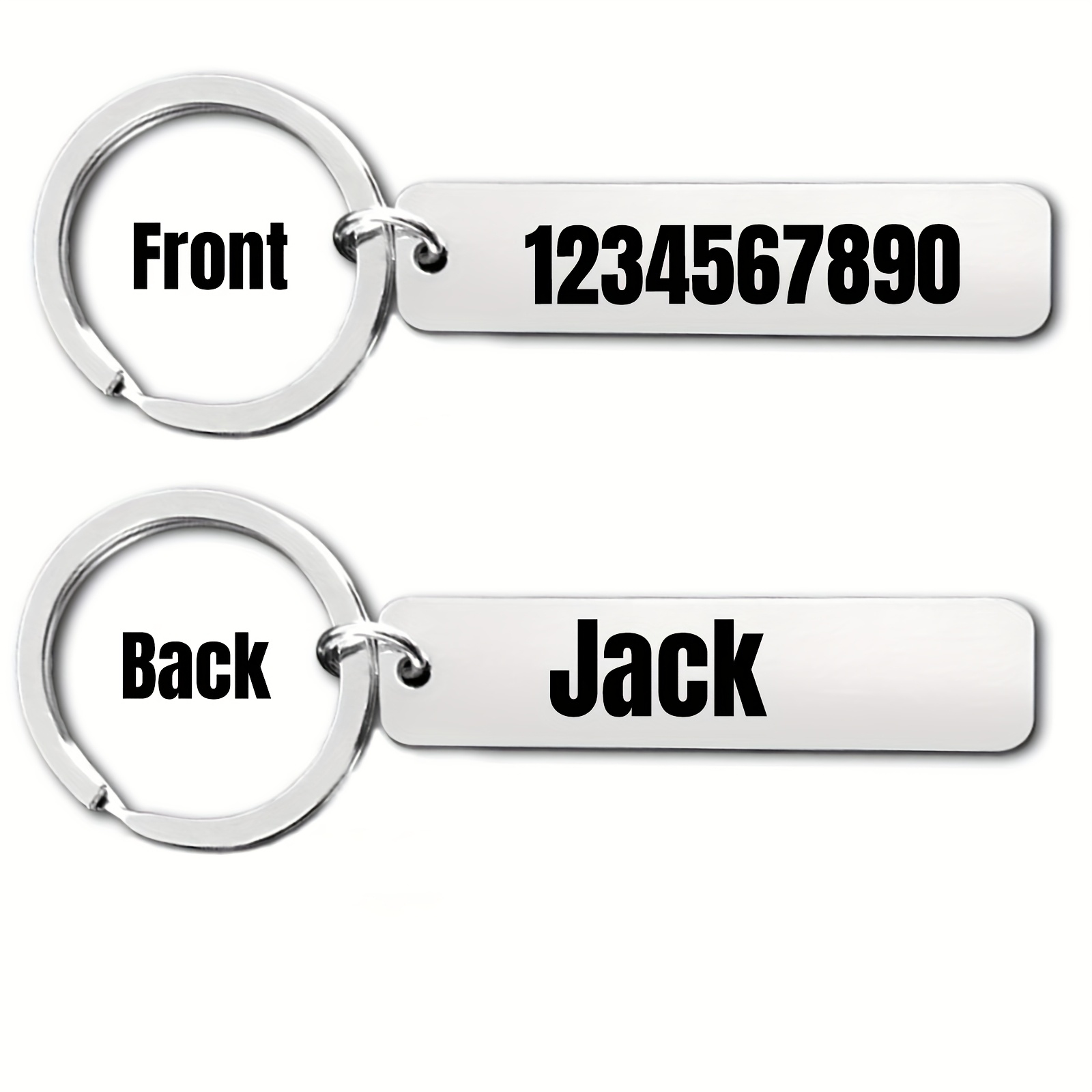 

A Personalized Keychain With Custom Text, Including A Phone Number, Lost Prevention Information, Or Other Custom Phrases.