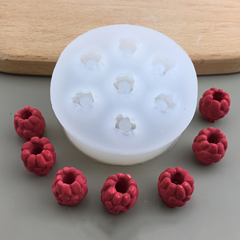 

7-cavity Large Raspberry Silicone Mold For Diy Decor, Oval Shaped Aromatherapy Wax Molds.