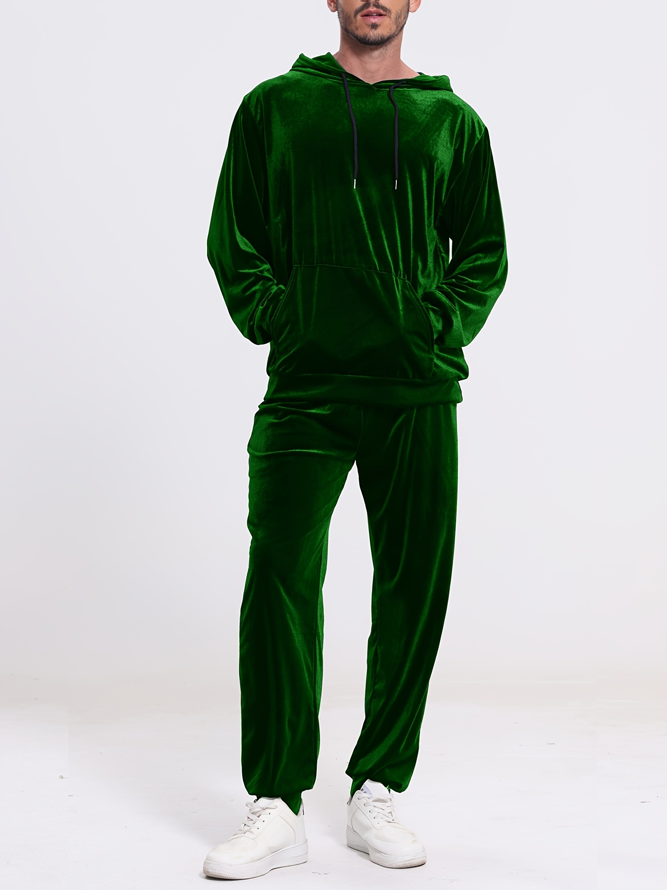 men's velour long sleeve hoodie drawstring long Temu Netherlands