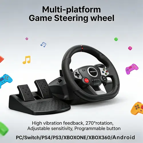 Temu Racing Rig racing wheel and pedals sold on Temu United States