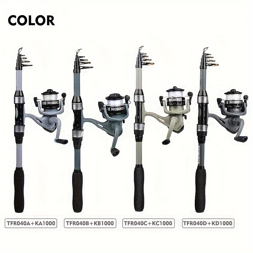 Proberos Fishing Rod Spinning Reel Large Capacity Storage - Temu