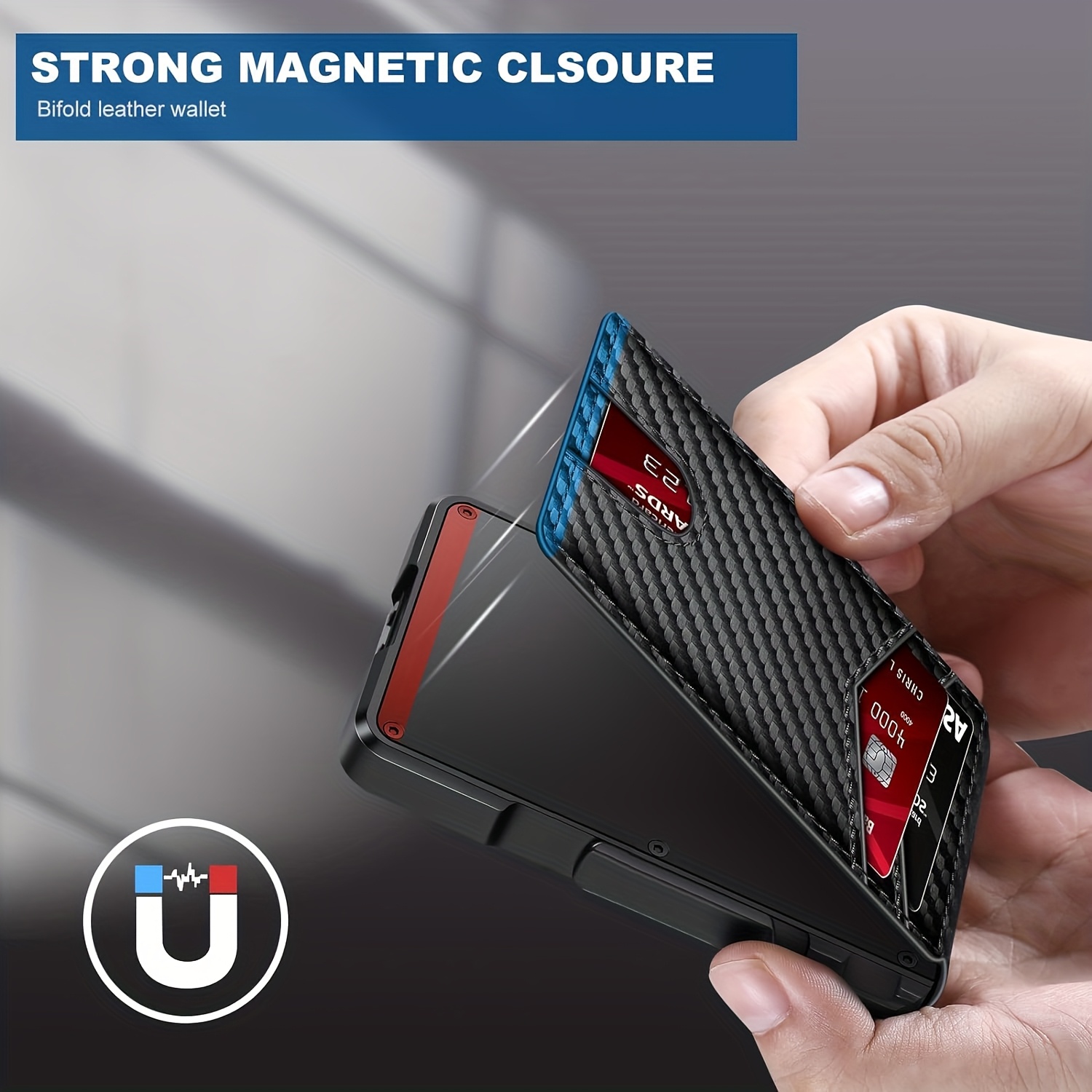 Rfid-Blocking Men'S Wallet | A Sleek And Slim Smart Pop-Up Card Holder, Metal Credit Card Wallet with a Money Clip, Suitable for Men, Can Hold 13 Cards. A Gift for Men.