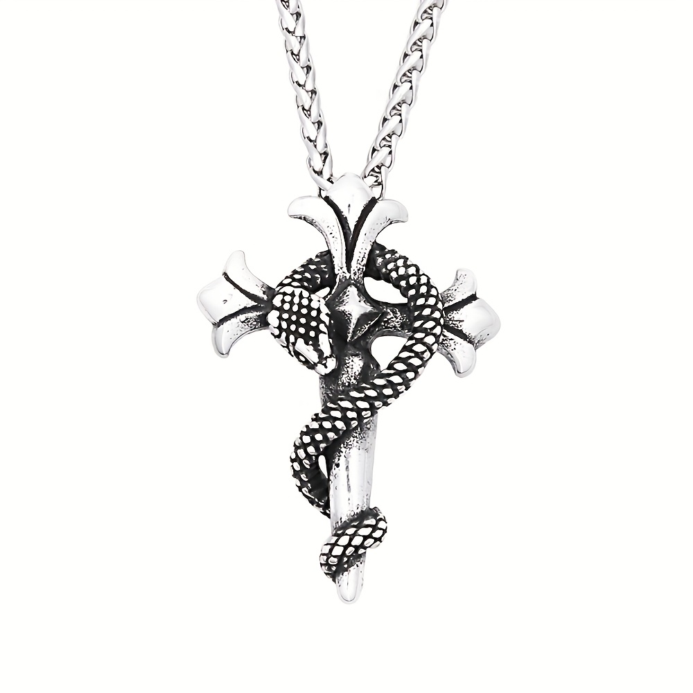 new european snake sword cross necklace men - Temu