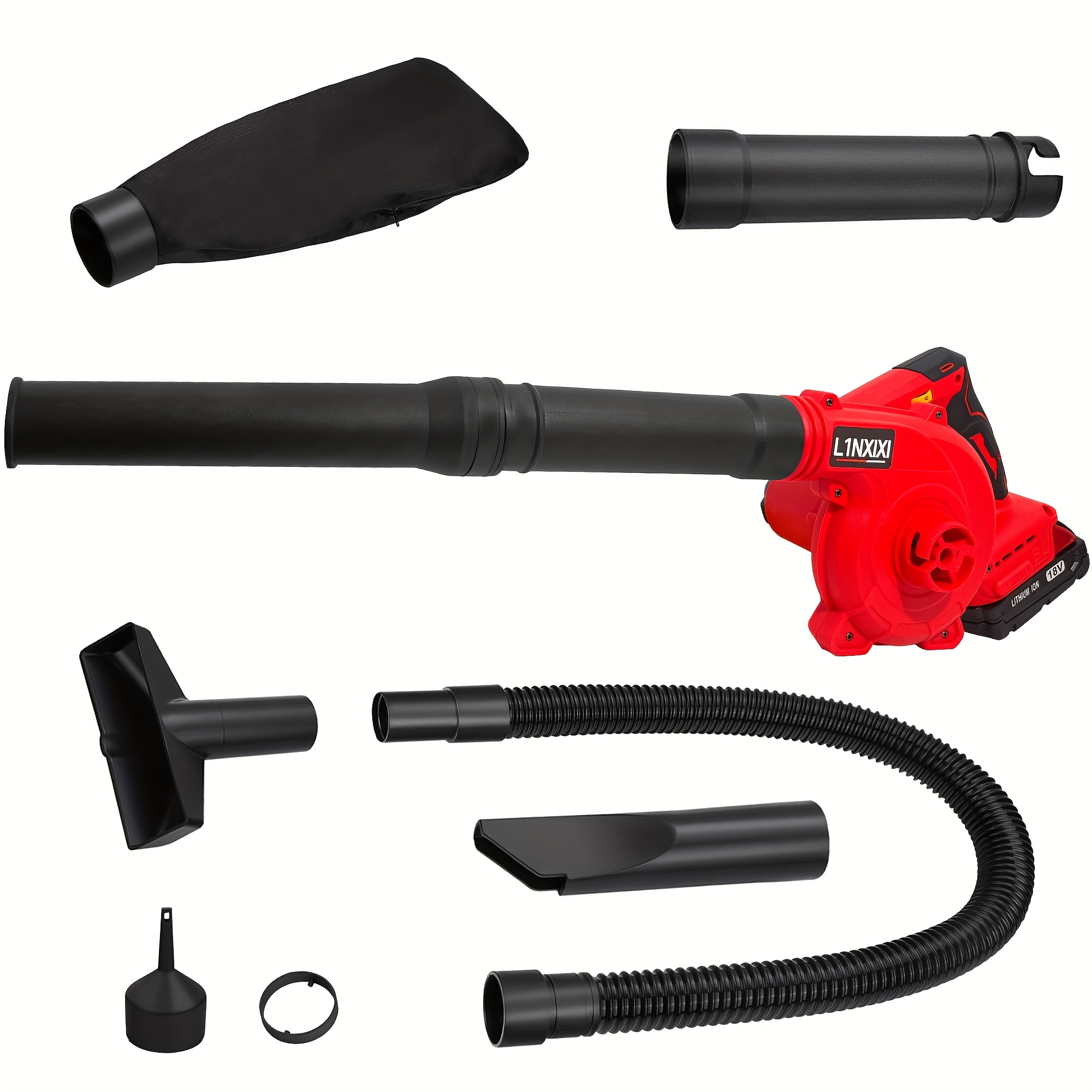 

Cordless Leaf Blower For , 2-in-1 Handle Electric Blower + Vacuum Cleaner, 6 Variable Speed Up To 180mph, Electric Jobsite Air Blower With Brushless Motor (only Tools)