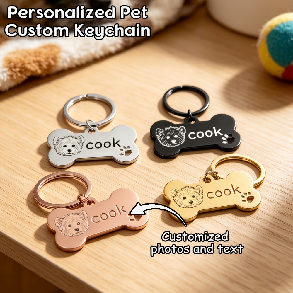 Custom Bone-Shaped Pet Keychain, Everyday Key/Bag Charm