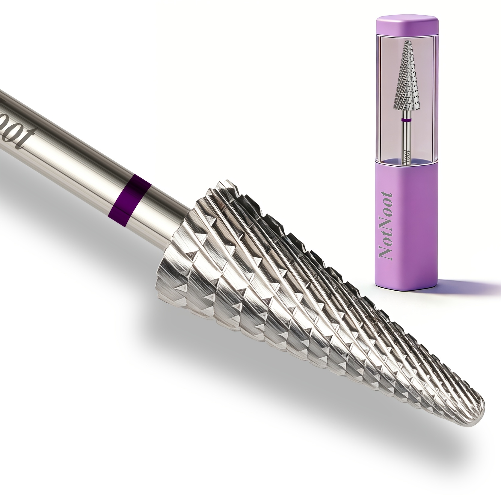 Image of Tapered Nib Nail Drill /32" Cross Cut, Safety Bit For Cuticle Cleaning, Right Handed, Dead Skin Removal, Gel Polish Removal, Bit For Manicure & Pedicure