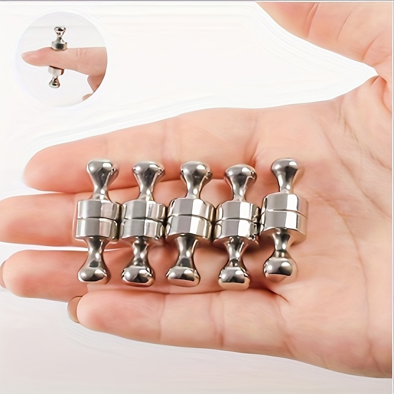 TEMU 12-pack I-shaped Magnetic Pushpins With Strong Metal Shell And Powerful N52 Magnet Core For Home And Office Use