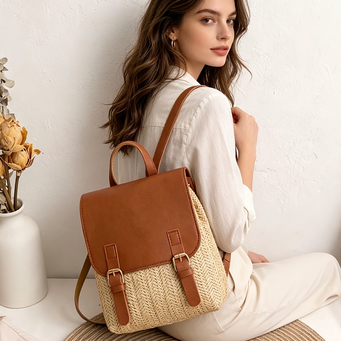 boho travel backpack sold on Temu United States display picture 2