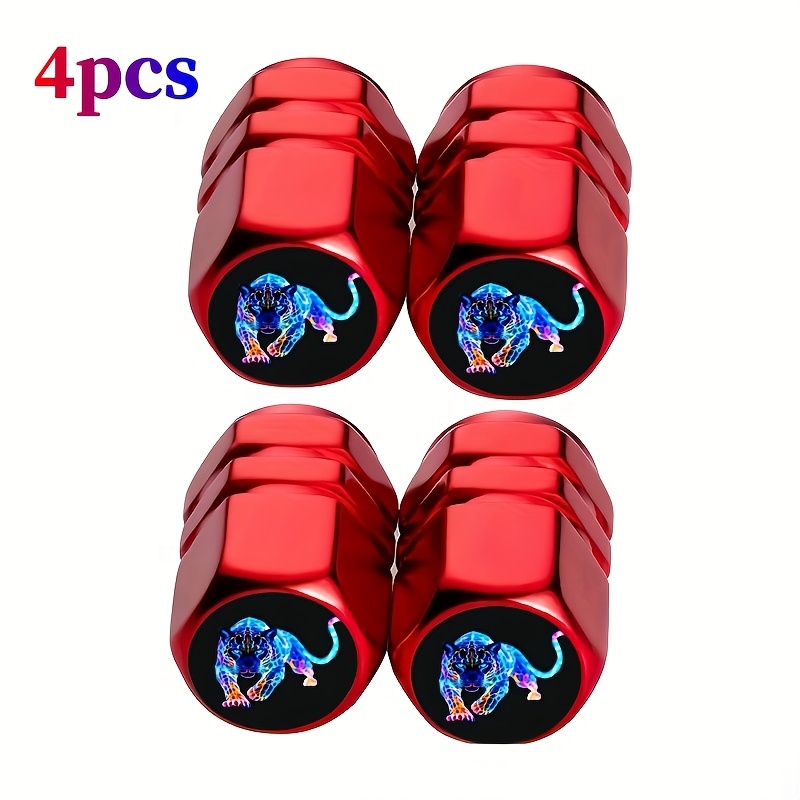 TEMU 4pcs/5pcs Cubierta Creativa de Válvula de Neumático de Coche con Diseño de Leopardo, Cubierta de Neumático Cromada Adecuada para Coches,